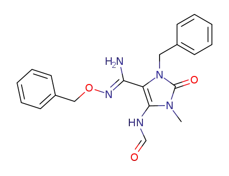 3-Benzyl-N-benzyloxy-5-formylamino-1-methyl-2-oxo-2,3-dihydro-1H-imidazole-4-carboxamidine