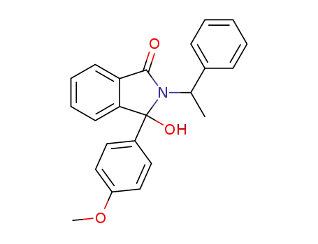 Molecular Structure of 178315-36-1 (1H-Isoindol-1-one,
2,3-dihydro-3-hydroxy-3-(4-methoxyphenyl)-2-(1-phenylethyl)-)