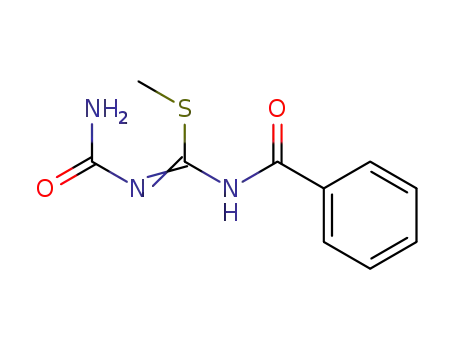 Molecular Structure of 121032-67-5 (Carbamimidothioic acid, N-(aminocarbonyl)-N'-benzoyl-, methyl ester)