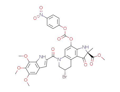 8-bromo-2-methyl-4-(4-nitro-phenoxycarbonyloxy)-1-oxo-6-(5,6,7-trimethoxy-1<i>H</i>-indole-2-carbonyl)-2,3,6,7,8,9-hexahydro-1<i>H</i>-pyrrolo[3,2-<i>f</i>]quinoline-2-carboxylic acid methyl ester