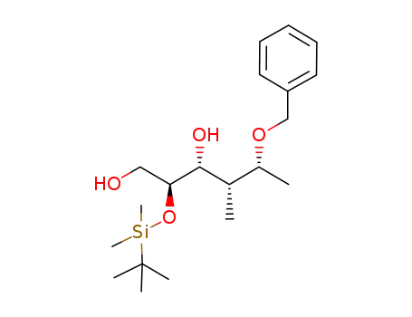 Molecular Structure of 122921-07-7 ((2S,3R,4R,5R)-5-O-benzyl-4-methyl-2-O-(tert-butyldimethylsilyl)-1,2,3,5-hexanetetrol)