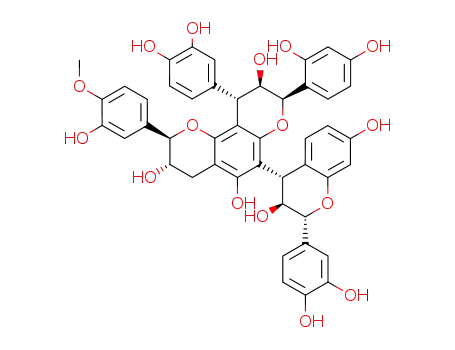 (2R,3S,8R,9R,10S)-10-(3,4-Dihydroxy-phenyl)-8-(2,4-dihydroxy-phenyl)-6-[(2R,3S,4S)-2-(3,4-dihydroxy-phenyl)-3,7-dihydroxy-chroman-4-yl]-2-(3-hydroxy-4-methoxy-phenyl)-3,4,9,10-tetrahydro-2H,8H-pyrano[2,3-f]chromene-3,5,9-triol