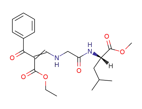 Molecular Structure of 188783-05-3 (L-Leucine, N-(2-benzoyl-3-ethoxy-3-oxo-1-propenyl)glycyl-, methyl ester)