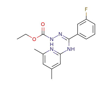 N'-[1-(4,6-Dimethyl-pyridin-2-ylamino)-1-(3-fluoro-phenyl)-meth-(Z)-ylidene]-hydrazinecarboxylic acid ethyl ester