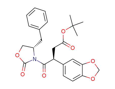 (S)-3-Benzo[1,3]dioxol-5-yl-4-((S)-4-benzyl-2-oxo-oxazolidin-3-yl)-4-oxo-butyric acid tert-butyl ester