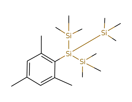 Molecular Structure of 83241-99-0 (Trisilane,
1,1,1,3,3,3-hexamethyl-2-(2,4,6-trimethylphenyl)-2-(trimethylsilyl)-)