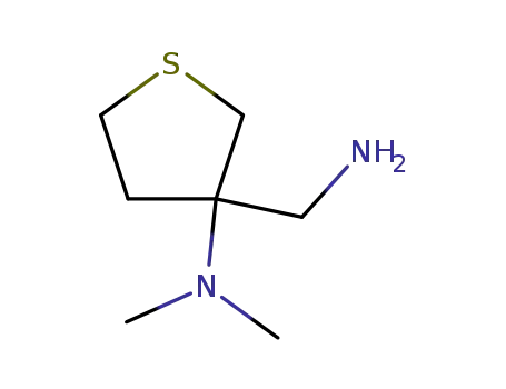 Molecular Structure of 176445-79-7 (3-(AMINOMETHYL)-N,N-DIMETHYLTETRAHYDRO-3-THIOPHENAMINE)