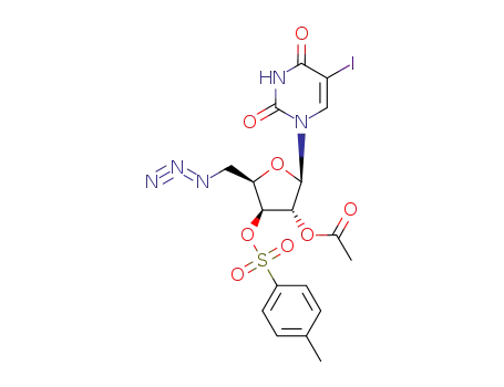 1-(2-O-acetyl-5-azido-5-deoxy-3-O-p-toluenesulfonyl-β-D-xylofuranosyl)-5-iodouracil