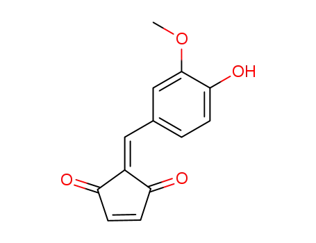 Molecular Structure of 55776-43-7 (2-(3'-methoxy-4'-hydroxybenzylidene)cyclopentene-1,3-dione)