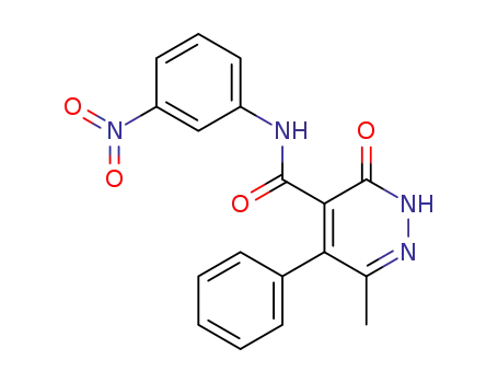 Molecular Structure of 192634-01-8 (4-Pyridazinecarboxamide,
2,3-dihydro-6-methyl-N-(3-nitrophenyl)-3-oxo-5-phenyl-)