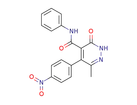 Molecular Structure of 192634-11-0 (4-Pyridazinecarboxamide,
2,3-dihydro-6-methyl-5-(4-nitrophenyl)-3-oxo-N-phenyl-)