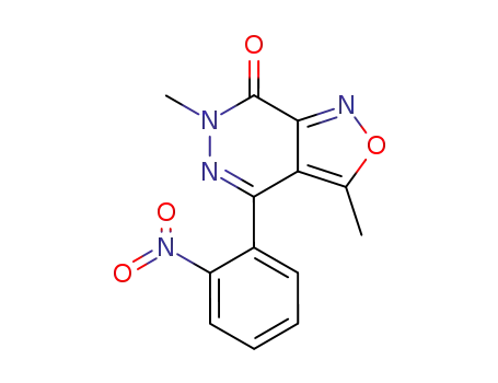 Molecular Structure of 194856-24-1 (Isoxazolo[3,4-d]pyridazin-7(6H)-one, 3,6-dimethyl-4-(2-nitrophenyl)-)