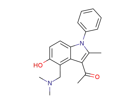 Molecular Structure of 171112-33-7 (1-(4-Dimethylaminomethyl-5-hydroxy-2-methyl-1-phenyl-1H-indol-3-yl)-ethanone)