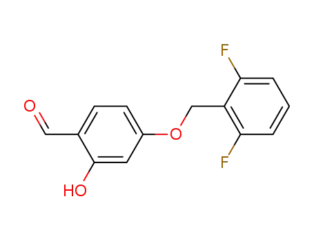 Molecular Structure of 175436-52-9 (2-hydroxy-4-(2',6'-difluorobenzyloxy)benzaldehyde)