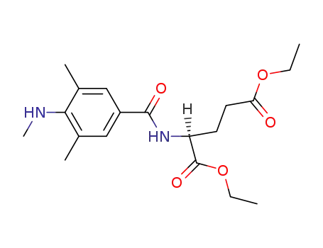 Molecular Structure of 153304-63-3 ((S)-2-(3,5-Dimethyl-4-methylamino-benzoylamino)-pentanedioic acid diethyl ester)