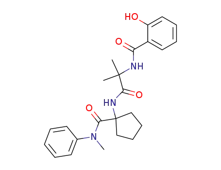 Molecular Structure of 192046-42-7 (2-Hydroxy-N-{1-methyl-1-[1-(methyl-phenyl-carbamoyl)-cyclopentylcarbamoyl]-ethyl}-benzamide)