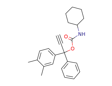 Molecular Structure of 20921-50-0 (N-Cyclohexylcarbamic acid 1-phenyl-1-(3,4-xylyl)-2-propynyl ester)