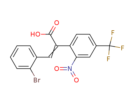 3-(2-bromophenyl)-2-[2-nitro-4-(trifluoromethyl)phenyl]prop-2-enoic acid cas  38597-53-4