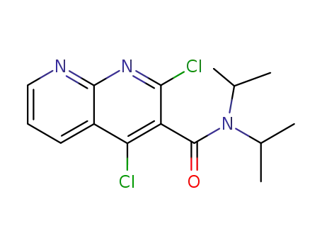 Molecular Structure of 126567-72-4 (2,4-dichloro-N,N-bis(1-methylethyl)-1,8-naphthyridine-3-carboxamide)