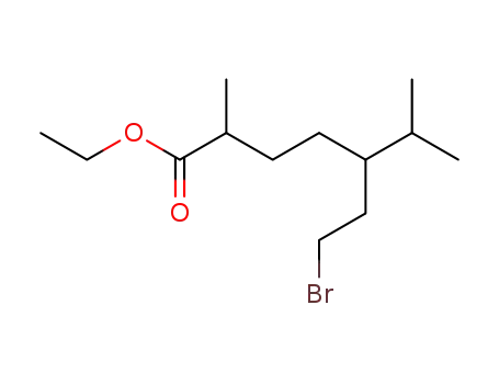 Heptanoic acid, 5-(2-bromoethyl)-2,6-dimethyl-, ethyl ester