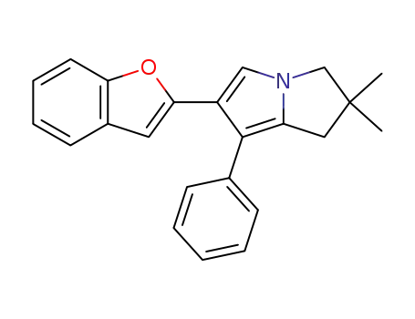 Molecular Structure of 174347-72-9 (6-(benzo[b]furan-2-yl)-2,2-dimethyl-7-phenyl-2,3-dihydro-1H-pyrrolizine)
