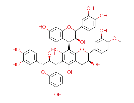 (2R,3S,4S,2'R,3'S,2''R,3''S,4''R)-2,2''-Bis-(3,4-dihydroxy-phenyl)-2'-(3-hydroxy-4-methoxy-phenyl)-3,4,3',4',3'',4''-hexahydro-2H,2'H,2''H-[4,6';8',4'']terchromene-3,7,3',5',7',3'',7''-heptaol