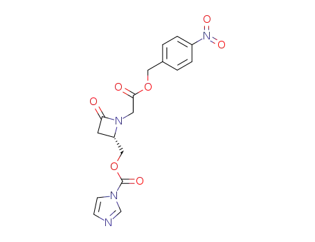 Molecular Structure of 128791-71-9 (1H-Imidazole-1-carboxylic acid,
[1-[2-[(4-nitrophenyl)methoxy]-2-oxoethyl]-4-oxo-2-azetidinyl]methyl
ester, (S)-)