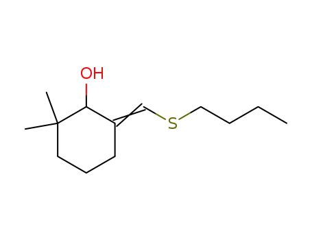 Molecular Structure of 178616-56-3 (6-[1-Butylsulfanyl-meth-(Z)-ylidene]-2,2-dimethyl-cyclohexanol)