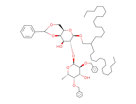 (4aR,6R,7R,8S,8aR)-7-((2S,3S,4R,5S,6S)-3,5-Bis-benzyloxy-4-hydroxy-6-methyl-tetrahydro-pyran-2-yloxy)-2-phenyl-6-(2-tetradecyl-hexadecyloxy)-hexahydro-pyrano[3,2-d][1,3]dioxin-8-ol
