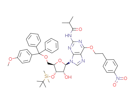 3'-O-<(tert-butyl)dimethylsilyl>-N<sup>2</sup>-isobutyryl-5'-O-(monomethoxytrityl)-O<sup>6</sup>-<2-(4-nitrophenyl)ethyl>guanosine