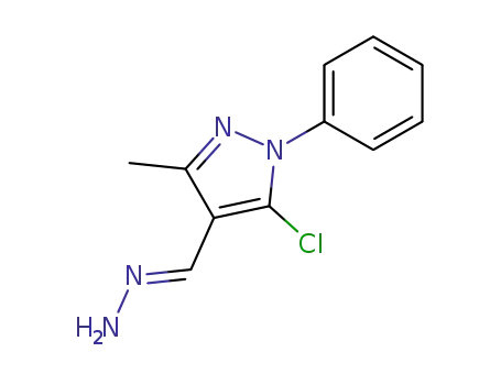 Molecular Structure of 146254-77-5 (5-chloro-3-methyl-1-phenyl-1H-pyrazole-4-carbaldehyde hydrazone)