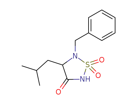 Molecular Structure of 387859-83-8 (5-benzyl-4-isobutyl-1,1-dioxo-1λ<sup>6</sup>-[1,2,5]thiadiazolidin-3-one)