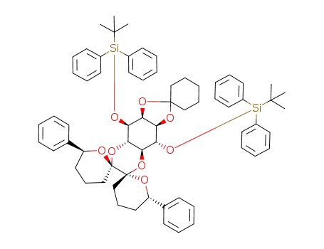 1-L-(2'S,2''S, 6'S, 6''S)-1,4-Di-O-(tert-butyldiphenylsilyl)-2,3-O-cyclohexylidene-5,6-O-(6',6''-diphenyl-3',3'',4',4'',5',5'',6',6''-octahydro-2',2''-bi(2H-pyran-2',2''-diyl))-myo-inositol