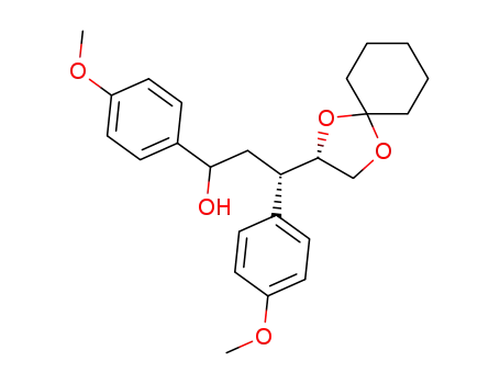 Molecular Structure of 289503-65-7 ((S)-3-(S)-1,4-Dioxa-spiro[4.5]dec-2-yl-1,3-bis-(4-methoxy-phenyl)-propan-1-ol)