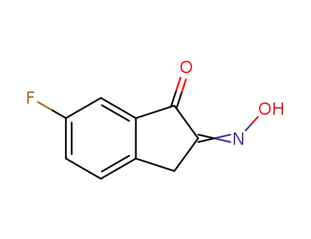 Molecular Structure of 82455-07-0 ((2E)-6-fluoro-1H-indene-1,2(3H)-dione 2-oxime)