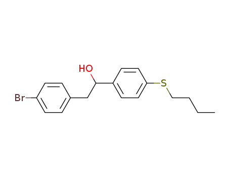 Molecular Structure of 294895-74-2 (2-(4-bromophenyl)-1-(4-butylsulfanylphenyl)ethanol)
