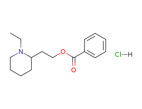 Molecular Structure of 78219-33-7 (2-(1-ethyl-2-piperidyl)ethyl benzoate hydrochloride)