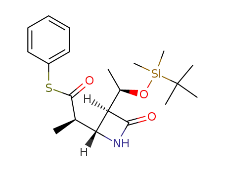 2-{3-[1-(tert-butyldimethylsilyloxy)ethyl]-4-oxoazetidin-2-yl}thiopropionic acid phenyl ester