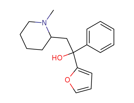 Molecular Structure of 101781-88-8 (1-[2]furyl-2-(1-methyl-[2]piperidyl)-1-phenyl-ethanol)