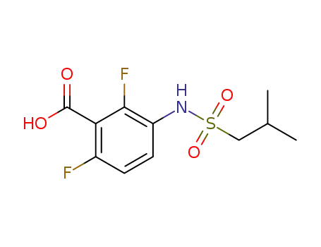 Molecular Structure of 1186194-09-1 (2,6-difluoro-3-(2-methylpropylsulfonamido)benzoic acid)