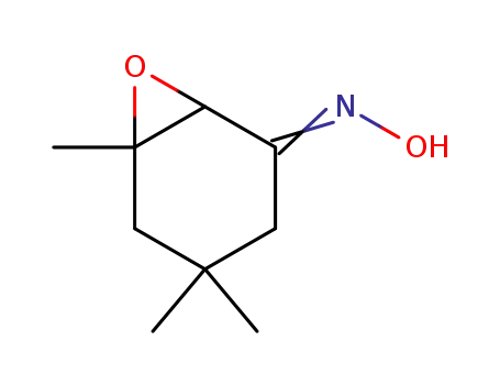 Molecular Structure of 38756-67-1 (7-Oxabicyclo[4.1.0]heptan-2-one, 4,4,6-trimethyl-, oxime)