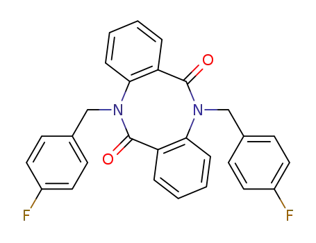 Molecular Structure of 92560-68-4 (5,11-Bis-(4-fluoro-benzyl)-5H,11H-dibenzo[b,f][1,5]diazocine-6,12-dione)