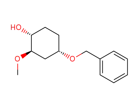 Molecular Structure of 127383-52-2 (Cyclohexanol, 2-methoxy-4-(phenylmethoxy)-, (1R,2R,4S)-rel-)