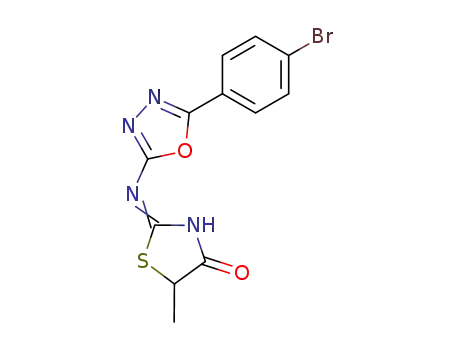 2-{[5-(4-bromophenyl)-1,3,4-oxadiazol-2-yl]amino}-5-methyl-1,3-thiazol-4(5H)-one