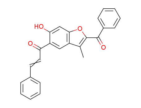 Molecular Structure of 195189-24-3 (2-Propen-1-one,
1-(2-benzoyl-6-hydroxy-3-methyl-5-benzofuranyl)-3-phenyl-)
