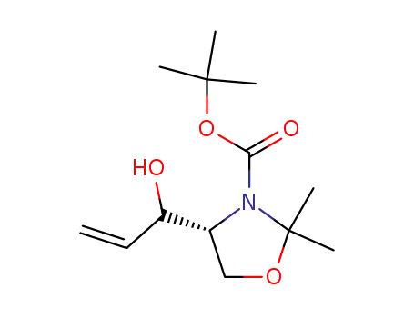 Molecular Structure of 768387-35-5 ((4R)-4-(1-hydroxy-allyl)-2,2-dimethyl-oxazolidine-3-carboxylic acid tert-butyl ester)