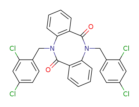 Molecular Structure of 92560-63-9 (5,11-Bis-(2,4-dichloro-benzyl)-5H,11H-dibenzo[b,f][1,5]diazocine-6,12-dione)