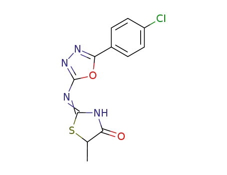 2-((5-(4-Chlorophenyl)-1,3,4-oxadiazol-2-yl)amino)-5-methyl-4(5H)-thia zolone