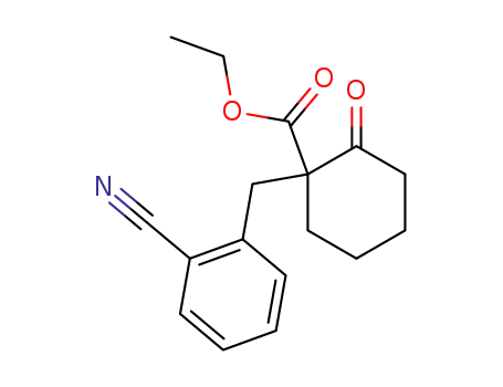 Molecular Structure of 6975-01-5 (ethyl 1-(2-cyanobenzyl)-2-oxocyclohexanecarboxylate)