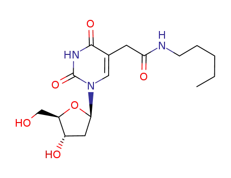 Molecular Structure of 384817-39-4 (Uridine, 2'-deoxy-5-[2-oxo-2-(pentylamino)ethyl]-)